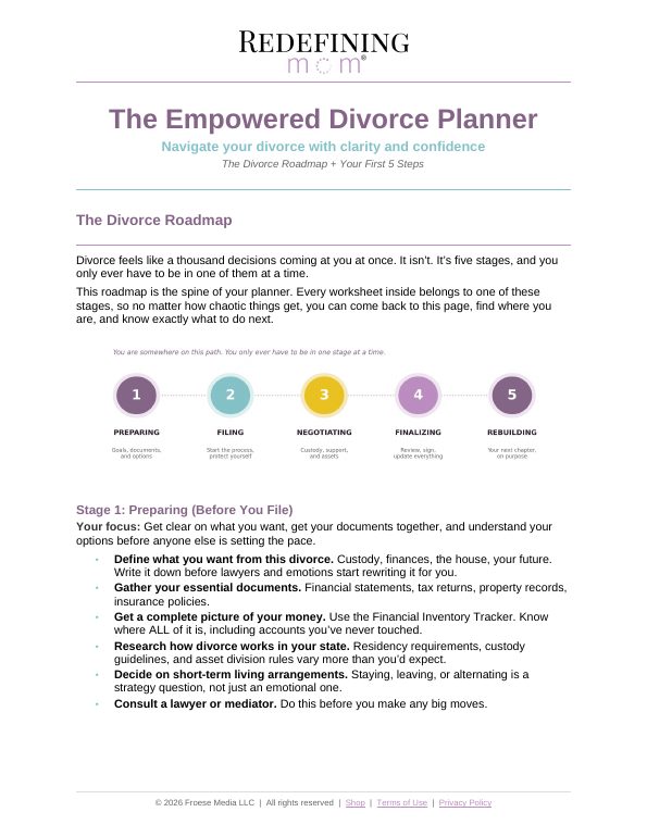 The Divorce Roadmap page